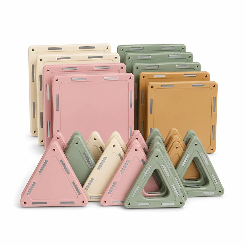 Magnetic Building Panels — 18-piece pastel set