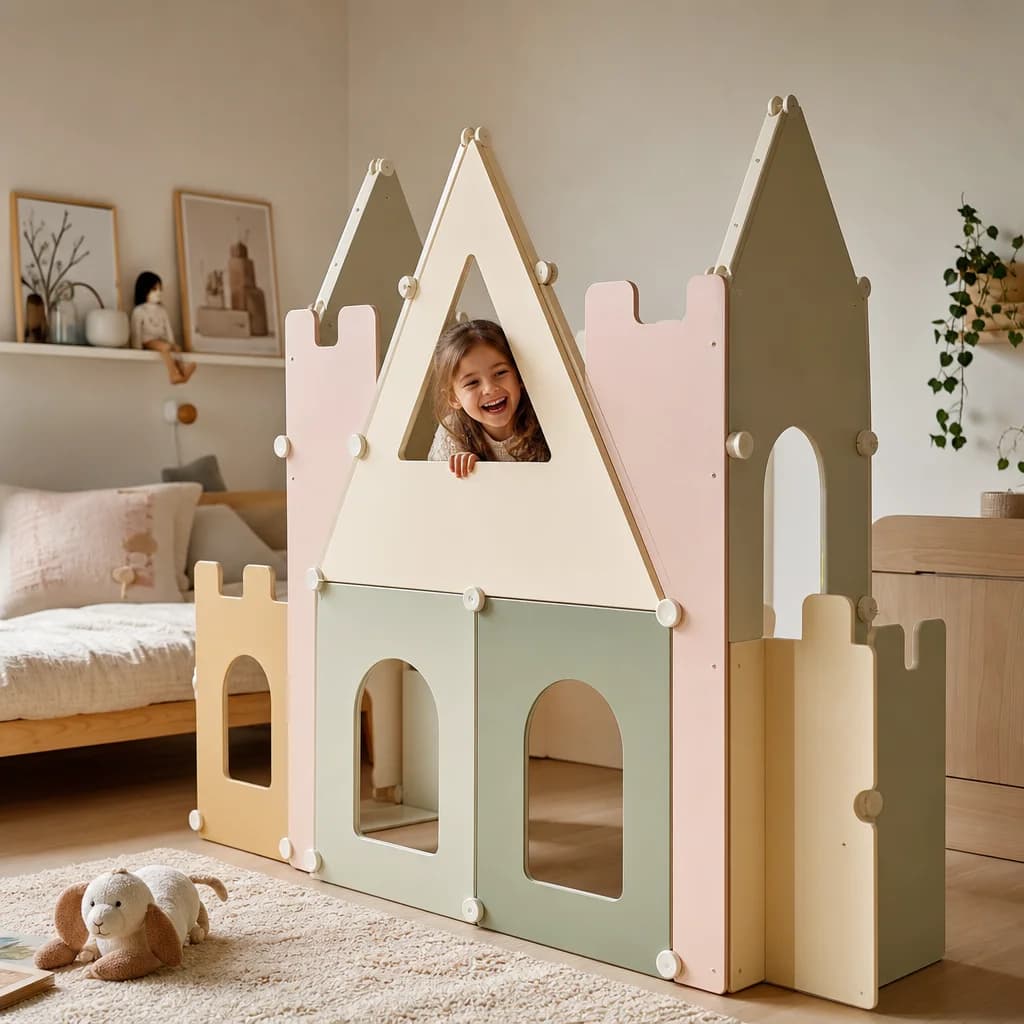 A finished panel castle in a sunlit bedroom